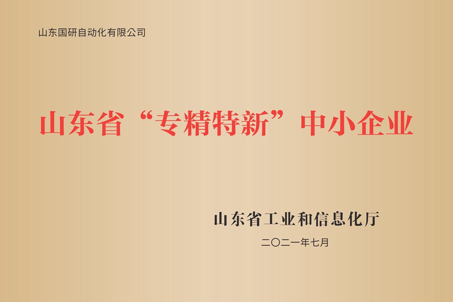 山东国研：山东省专精特新中小企业